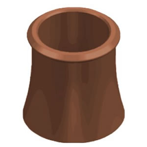 Chimney Pot - 300mm Straight Roll Top - Terracotta