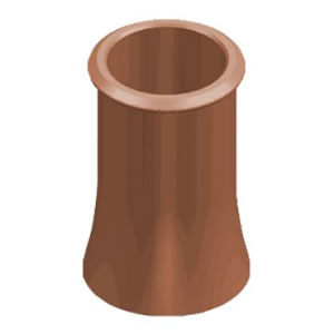 Chimney Pot - 450mm Straight Roll Top - Terracotta