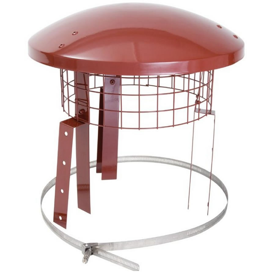 ASA METAL PRODUCTS Multi Fuel Chimney Cowl Bird Guard - Galvanized Steel, Adjustable Prongs For 7" To 10" Chimney Pots, With Stainless Strap