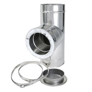 Tee Piece 90° and Cap Twin Wall Flue Pipe