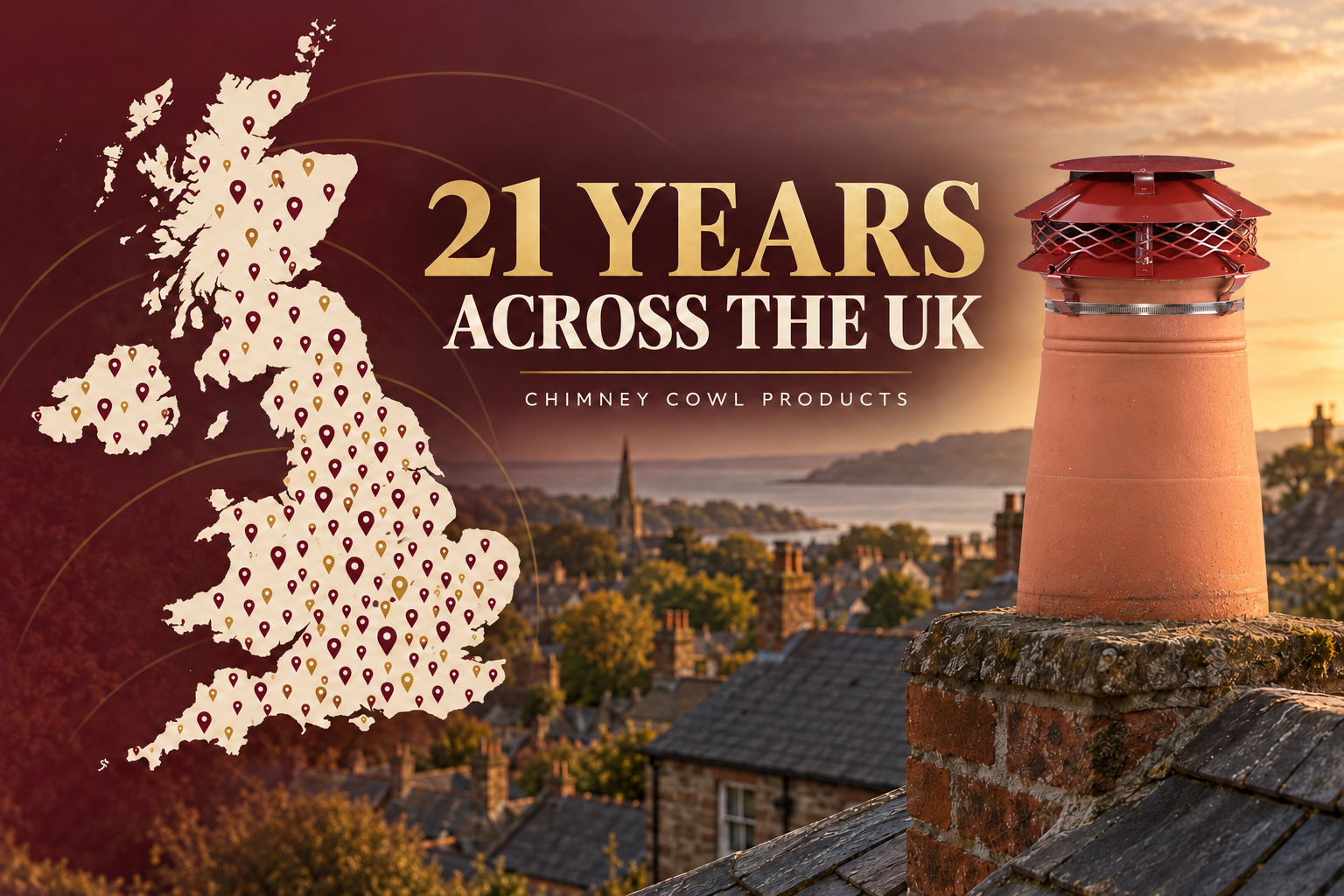 Explore 21 years of Chimney Cowl Products deliveries across the UK. Search postcode districts and discover how far our trusted chimney cowls have travelled.